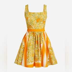 J. Crew Stefania dress in limone scarf print